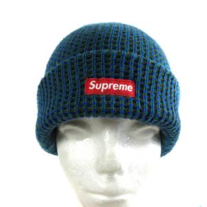 Supreme ニットキャップ ビーニー ミニボックスロゴ ミックスニット ブルー
