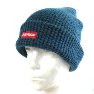 Supreme ニットキャップ ビーニー ミニボックスロゴ ミックスニット ブルー