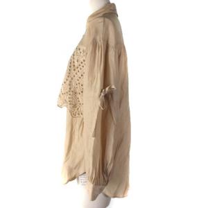 Diagram GRACE CONTINENTAL 0322141036 21SS ドロストスリーブ シャツ ブラウス 長袖 カットワークレース シフォン ベージュ 36