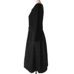 TOCCA ワンピース ひざ丈 半袖 7分袖 ドッキング ラメ ブラック グレー 2