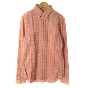 ウエスタンシャツ チェック 長袖 ピンク S