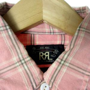 RRL ウエスタンシャツ チェック 長袖 ピンク S