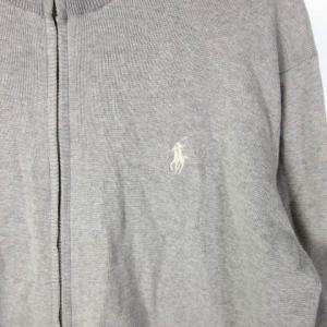 POLO RALPH LAUREN ニット カーディガン ジップアップ ワンポイント スタンドカラー グレー S