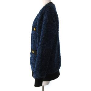 Diagram GRACE CONTINENTAL 0322452145 22AW ループジャージカーディガン ボア 36 ネイビー