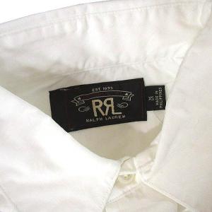 RRL タグ付き ウエスタンシャツ 長袖 ドットボタン ステッチ 白 ホワイト XS