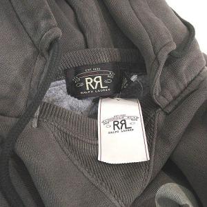 RRL パーカー フーディー プルオーバー 長袖 ロゴプリント 裏起毛 茶 S