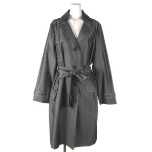 近年モデル トレンチコート コットン シルク 光沢 シングル チャコールグレー