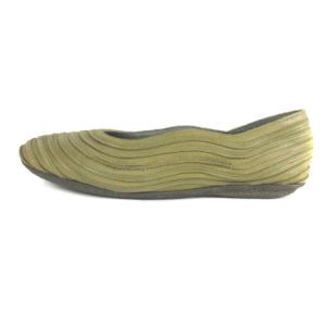 JURGEN LEHL パンプス フラットシューズ レザー ティアード カーキ 23.5cm