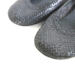 JURGEN LEHL メッシュパンプス バレエシューズ フラットシューズ 黒 ブラック 23.5