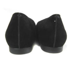 JURGEN LEHL パンプス フラットシューズ スエード ラウンドトゥ ブラック 黒 23.5cm