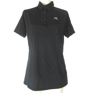 近年モデル ゴルフウェア ポロシャツ HEAT.RDY 半袖 ボタンダウン BD シャツ ハーフボタン ライン ロゴ 黒 ブラック