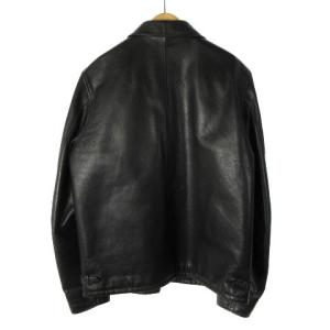 dunhill レザージャケット カーフレザー ジップアップ スリムフット 裏地キルティング ブラック