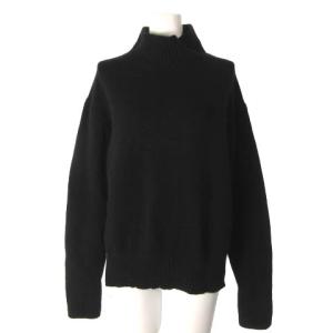 ニット セーター 長袖 タートルネック プルオーバー ウール カシミヤ ブラック 黒