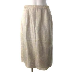 スカート ひざ丈 シルク混 ペイズリー柄 ピンク グレー 11