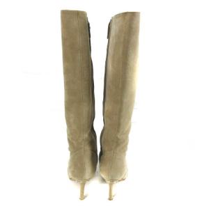 LOUIS VUITTON ロングブーツ スエード ポインテッドトゥ ベージュ 36.5 23cm ECR17