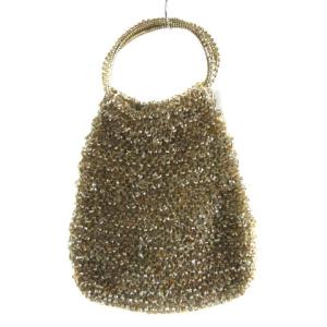 ワイヤーバッグ スタンダード ラウンド 縦型 ハンドバッグ 裏地 ゴールド ECR17