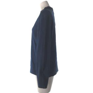 Christian Dior カットソー 長袖 ハイネック リブ ブルー M ECR17 AA