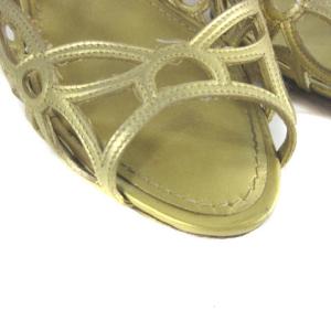 LOUIS VUITTON ミュール サンダル カットワーク ブロンズ 35.5 22.5cm ECR17