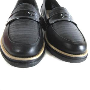 Clarks ローファー シューズ クロコダイル型押し ブラック 黒 23.5cm ECR17
