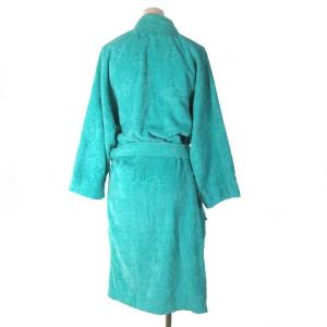 LEONARD バスローブ ガウン パイル ジャガード 花柄 エンブロイダリー グリーン 緑 ECR17