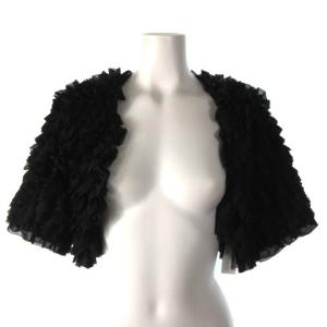 カーディガン ボレロ シフォン フリル ブラック 黒 ECR17