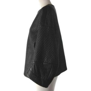 ADORE ラムレザージャケット ノーカラー キルティング 中綿 38 ブラック