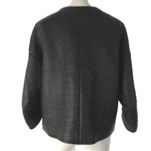 ADORE ラムレザージャケット ノーカラー キルティング 中綿 38 ブラック