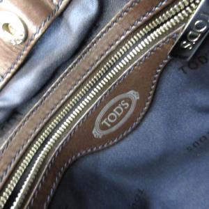 TOD'S ハンドバッグ トートバッグ ショルダーバッグ ナイロン レザー ネイビー ブラウン ECR17