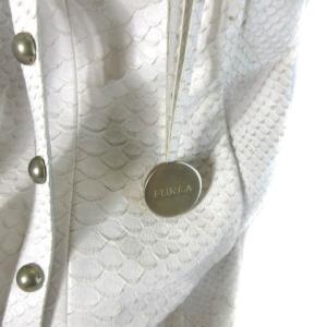 FURLA トートバッグ ショルダーバッグ パイソン柄 レザー スタッズ フリンジ アイボリー ECR17