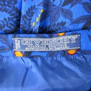GIVENCHY ヴィンテージ スカート プリーツ ひざ丈 花柄 ウール ブルー 青 8 ECR17