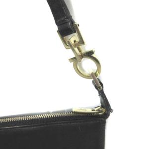 Salvatore Ferragamo ショルダーバッグ ワンショルダー レザー ガンチーニ ゴールド金具 ブラック 黒