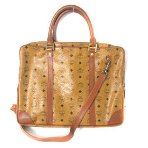 MCM ブリーフケース ビジネスバッグ 2WAY ショルダーバッグ レザー キャメル