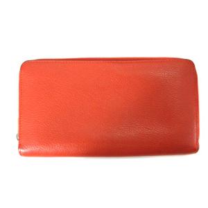 CELINE 長財布 ウォレット ラウンドファスナー レザー オレンジ ECR17