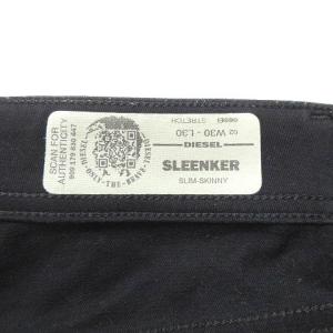 DIESEL SLEENKER デニムパンツ ジョグジーンズ ボタンフライ ストレッチ スリム スキニー 裏毛 黒 ブラック 30 ECR17