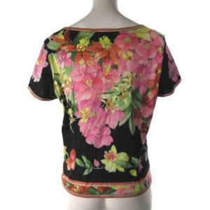 LEONARD FASHION ファッション Tシャツ カットソー 花柄 ブラック ピンク LL ECR17