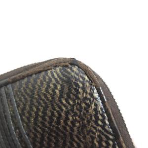 BOTTEGA VENETA 長財布 ウォレット イントレチャート ラムレザー パイソン柄切替 ラウンドファスナー ブラウン 茶 ECR17