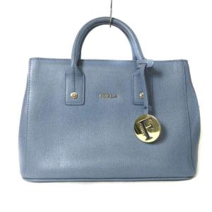 ハンドバッグ トートバッグ レザー ゴールド金具 ブルー ECR17