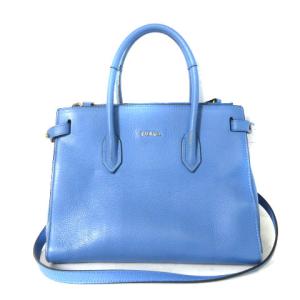トートバッグ ハンドバッグ ショルダーバッグ 2WAY レザー スクエア型 ブルー ECR17