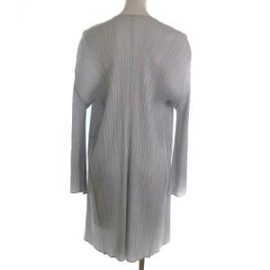 PLEATS PLEASE ISSEY MIYAKE イッセイミヤケ プリーツ ロングカーディガン 長袖 ライトブルー 2 ECR17