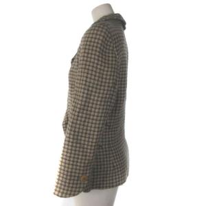 GIORGIO ARMANI テーラードジャケット ダブル ウール シルク カシミヤ チェック ベージュ ECR17