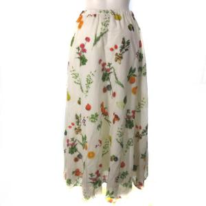 SYBILLA PLAYA 近年モデル フルーツ プリント スカート ロングスカート  コットン シルク オフホワイト M