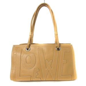 LOEWE ショッパートートバッグ ショルダーバッグ アナグラム レザー キャメル
