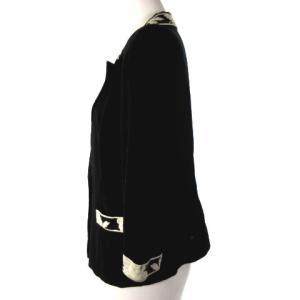 LEONARD FASHION シャツジャケット 1B シングル 花柄 チェッカー 格子柄 ブラック 11AR