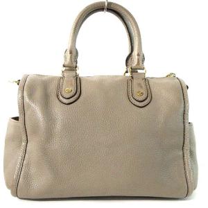 MICHAEL KORS 2WAY ハンドバッグ ミニボストン ショルダーストラップ付き レザー シボ ベージュ 鞄 SM0