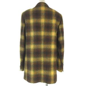 BALLY ジャケット テーラード チェック ウール 総裏 茶系 ブラウン系 I44 L位 SM0