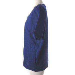 YVES SAINT LAURENT Tシャツ カットソー 半袖 ラインストーン パープル 紫 M