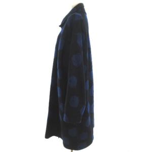 JURGEN LEHL ウールコート ロング ドット柄 ブラック