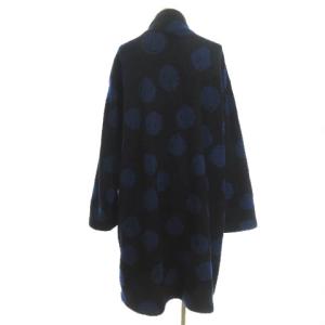 JURGEN LEHL ウールコート ロング ドット柄 ブラック