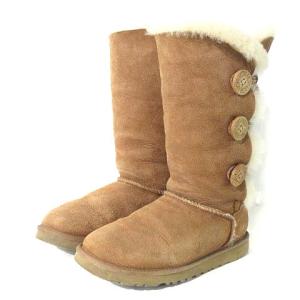ムートンブーツ ショートブーツ スエード ボア ベージュ 22cm 靴 シューズ