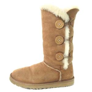 UGG australia ムートンブーツ ショートブーツ スエード ボア ベージュ 22cm 靴 シューズ